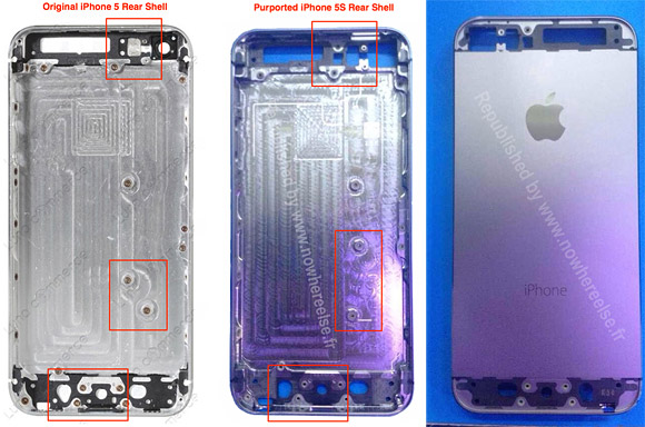 Phu kien iPhone - iPhone 5S lộ khung và bo mạch với nút home nhận diện vân tay